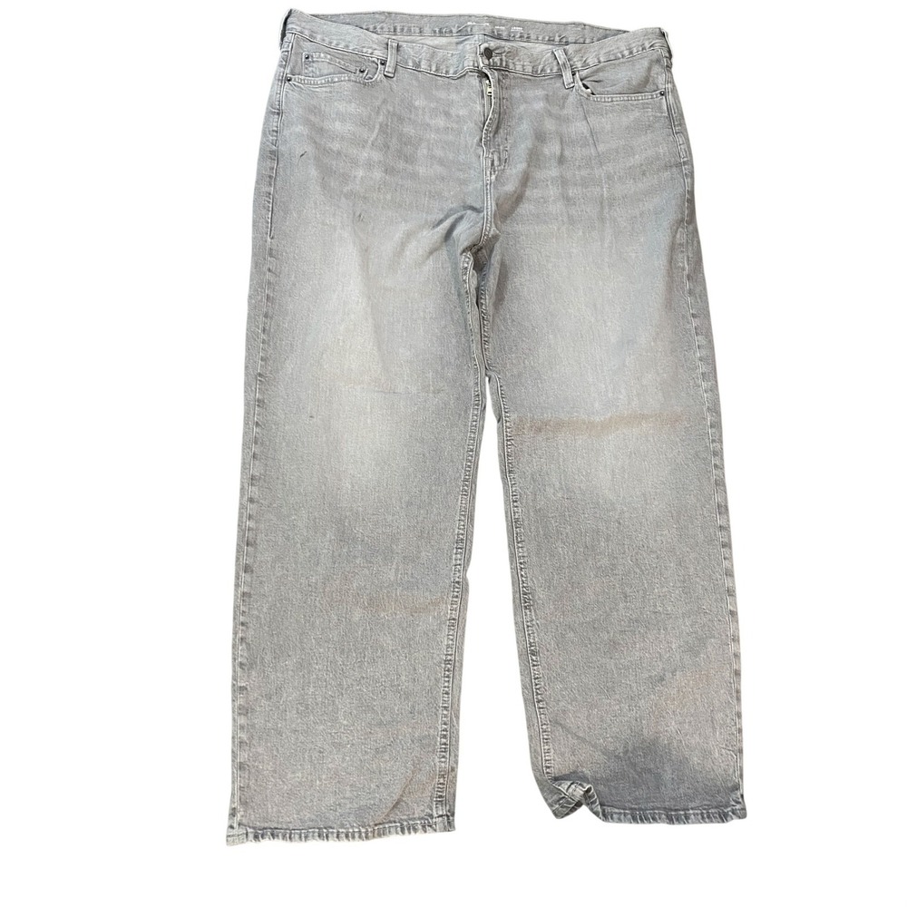 Old Navy Loose Built-In Flex Jeans Women 46x32 Grey‎ Baggy Wide Leg Distressed